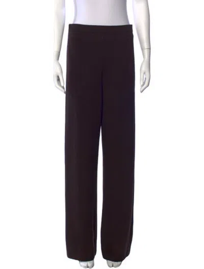 Pre-owned St John Wool Wide Leg Pants In Brown