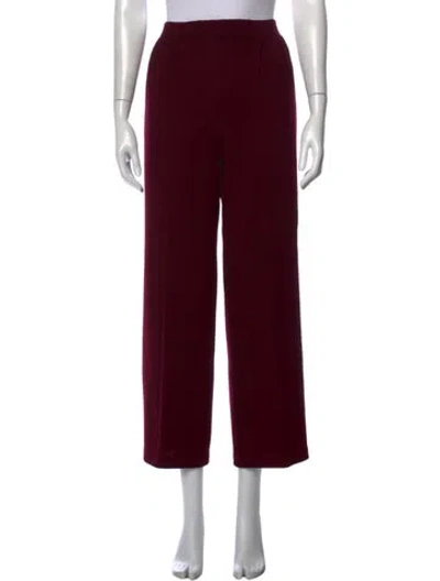 Pre-owned St John Wool Wide Leg Pants In Burgundy
