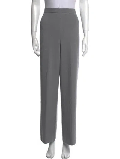Pre-owned St John Wool Wide Leg Pants In Gray