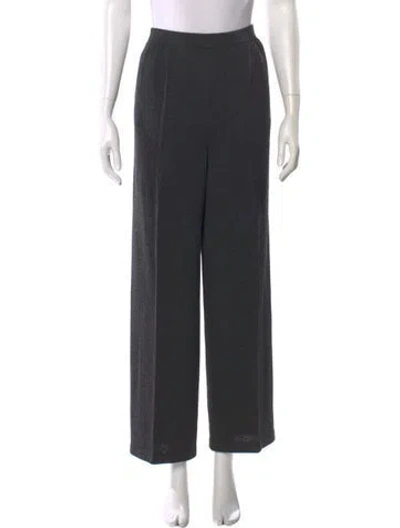 Pre-owned St John Wool Wide Leg Pants In Gray