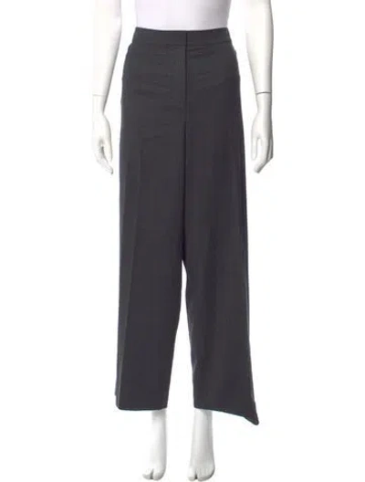 Pre-owned St John Wool Wide Leg Pants In Gray