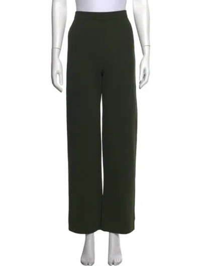 Pre-owned St John Wool Wide Leg Pants In Green