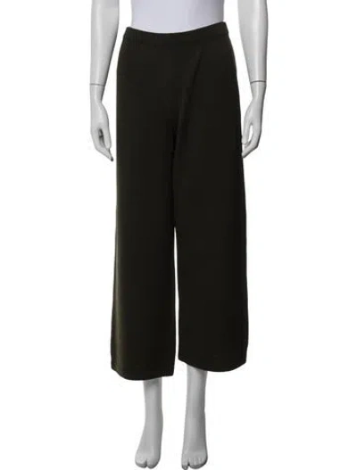Pre-owned St John Wool Wide Leg Pants In Green