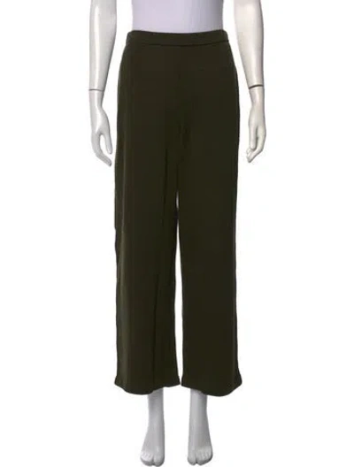 Pre-owned St John Wool Wide Leg Pants In Green