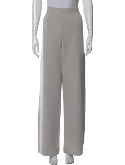 Pre-owned St John Wool Wide Leg Pants In Grey