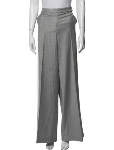 Pre-owned St John Wool Wide Leg Pants In Grey