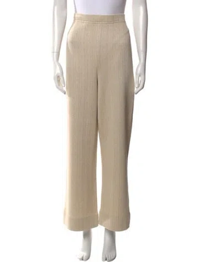 Pre-owned St John Wool Wide Leg Pants In Neutral