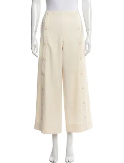 Pre-owned St John Wool Wide Leg Pants In Neutrals