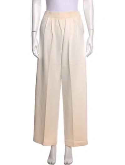 Pre-owned St John Wool Wide Leg Pants In Neutrals