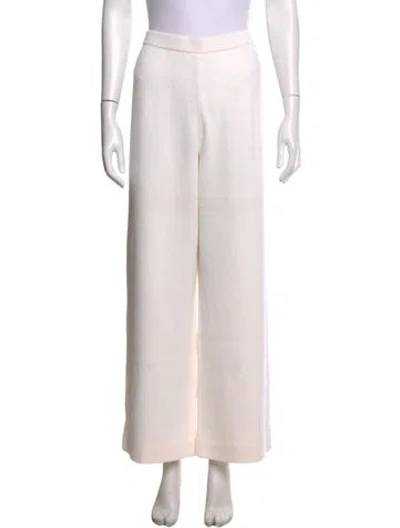 Pre-owned St John Wool Wide Leg Pants In Neutrals