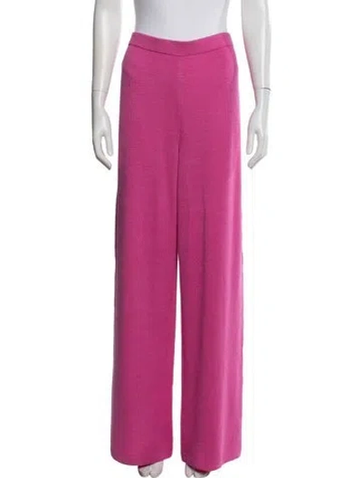 Pre-owned St John Wool Wide Leg Pants In Pink