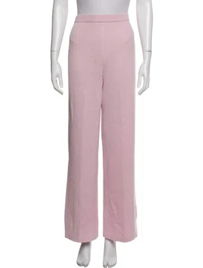 Pre-owned St John Wool Wide Leg Pants In Pink