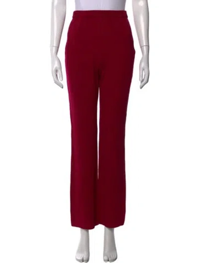 Pre-owned St John Wool Wide Leg Pants In Pink