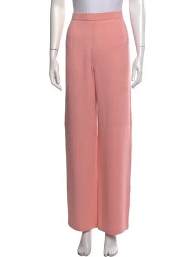 Pre-owned St John Wool Wide Leg Pants In Pink