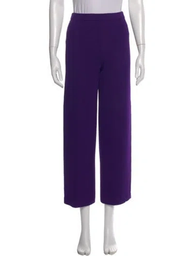 Pre-owned St John Wool Wide Leg Pants In Purple