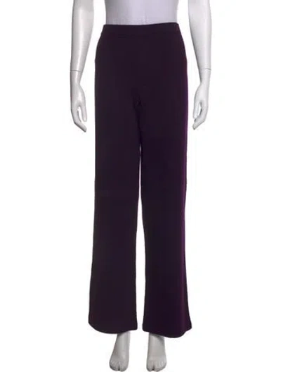 Pre-owned St John Wool Wide Leg Pants In Purple