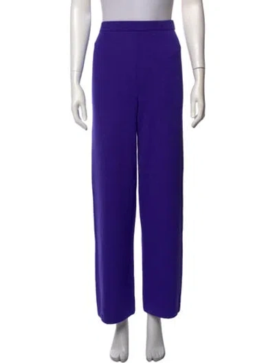 Pre-owned St John Wool Wide Leg Pants In Purple