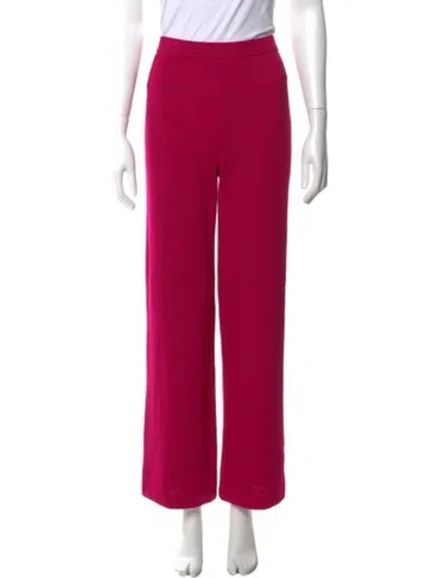 Pre-owned St John Wool Wide Leg Pants In Red