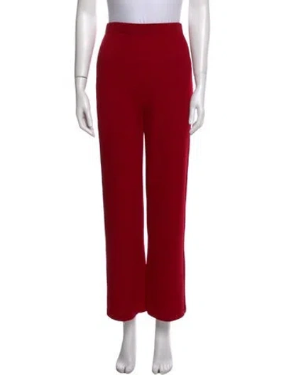 Pre-owned St John Wool Wide Leg Pants In Red