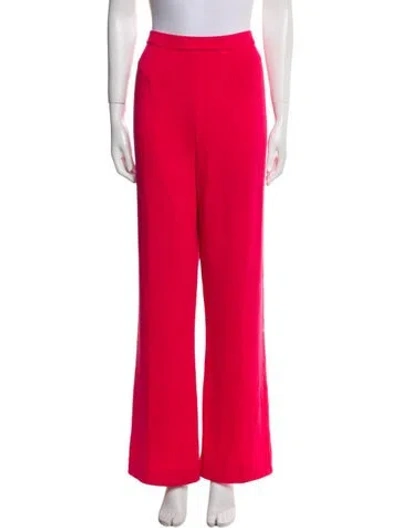 Pre-owned St John Wool Wide Leg Pants In Red
