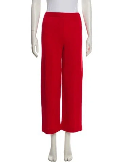 Pre-owned St John Wool Wide Leg Pants In Red