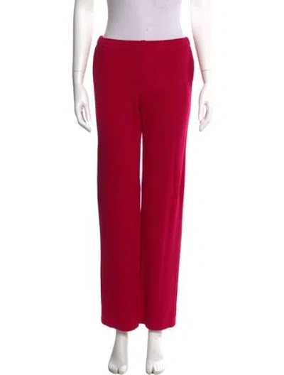 Pre-owned St John Wool Wide Leg Pants In Red