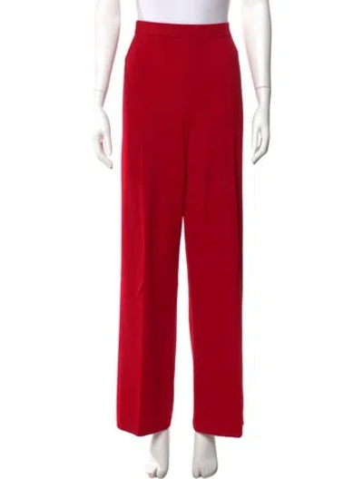 Pre-owned St John Wool Wide Leg Pants In Red