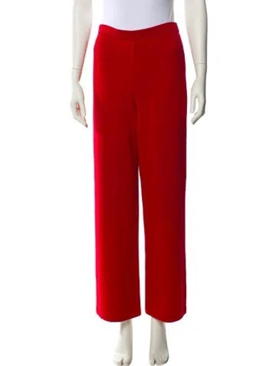 Pre-owned St John Wool Wide Leg Pants In Red