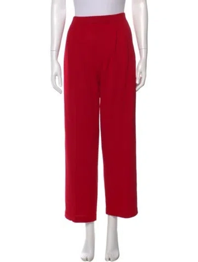 Pre-owned St John Wool Wide Leg Pants In Red