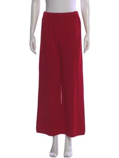 Pre-owned St John Wool Wide Leg Pants In Red