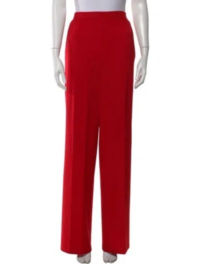 Pre-owned St John Wool Wide Leg Pants In Red