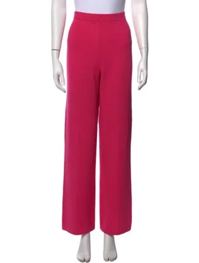 Pre-owned St John Wool Wide Leg Pants In Red