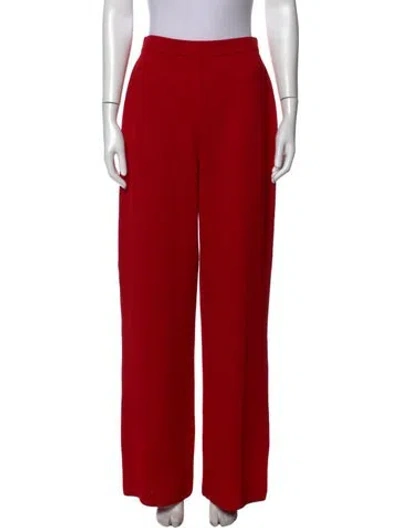 Pre-owned St John Wool Wide Leg Pants In Red