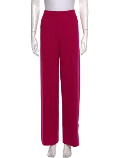 Pre-owned St John Wool Wide Leg Pants In Red