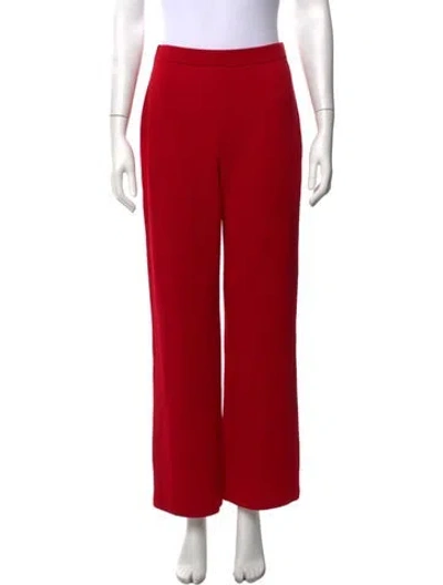 Pre-owned St John Wool Wide Leg Pants In Red