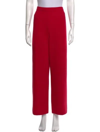 Pre-owned St John Wool Wide Leg Pants In Red