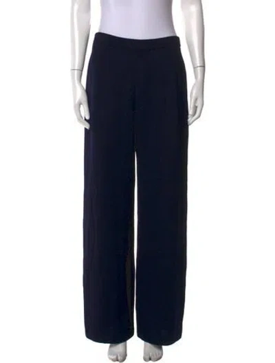 Pre-owned St John Wool Wide Leg Pants W/ Tags In Blue