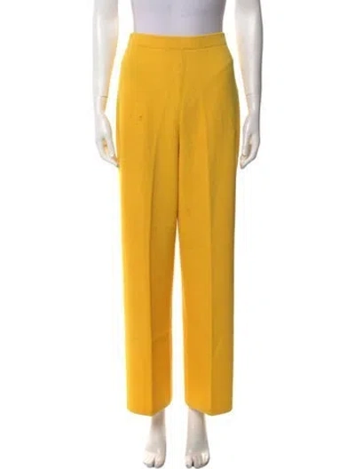 Pre-owned St John Wool Wide Leg Pants In Yellow
