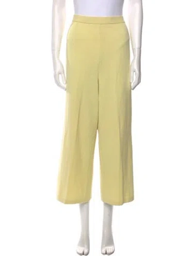 Pre-owned St John Wool Wide Leg Pants In Yellow