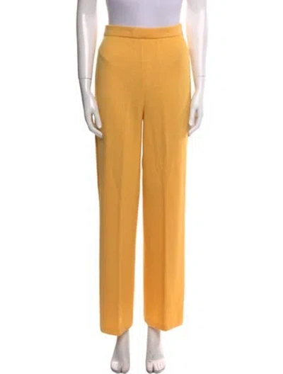 Pre-owned St John Wool Wide Leg Pants In Yellow