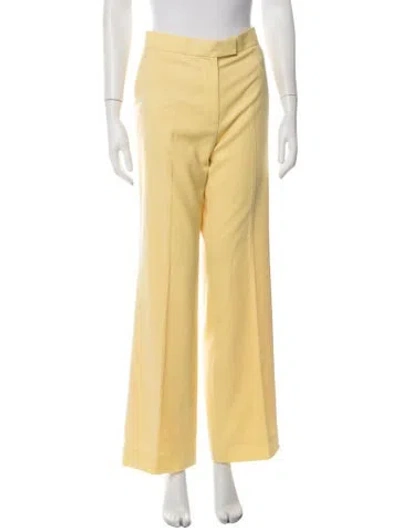 Pre-owned St John Wool Wide Leg Pants In Yellow