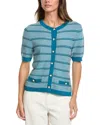 St John St. John Wool-blend Cardigan In Multi