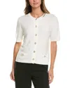 St John St. John Wool-blend Cardigan In White