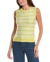 St John St. John Wool-blend Side Placket Tank Top In Yellow