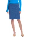 St John Woven Knit Skirt In Blue
