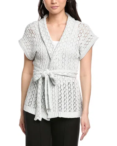 St John St. John Wrap Belted Cardigan In White