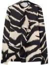 St John Zebra Print Blouse In Neutrals