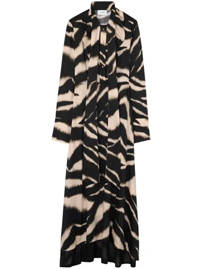 St John Zebra-print Shirt Dress In Neutrals