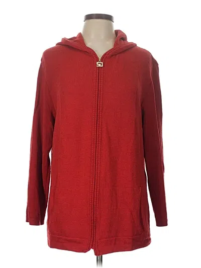 Pre-owned St John Zip Up Hoodie In Red