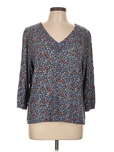 Pre-owned St. John's Bay 3/4 Sleeve Blouse In Blue
